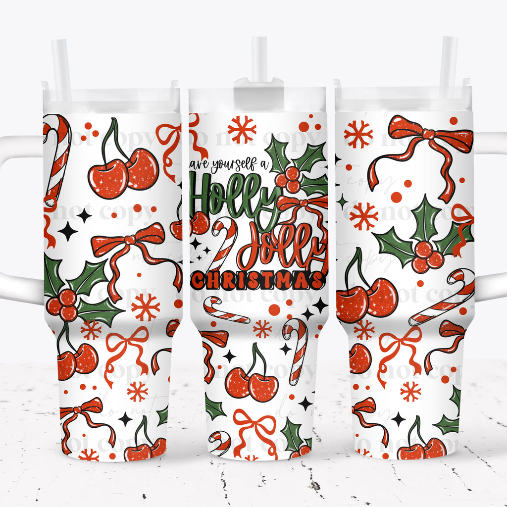 Holly Jolly Christmas 40 oz Tumbler