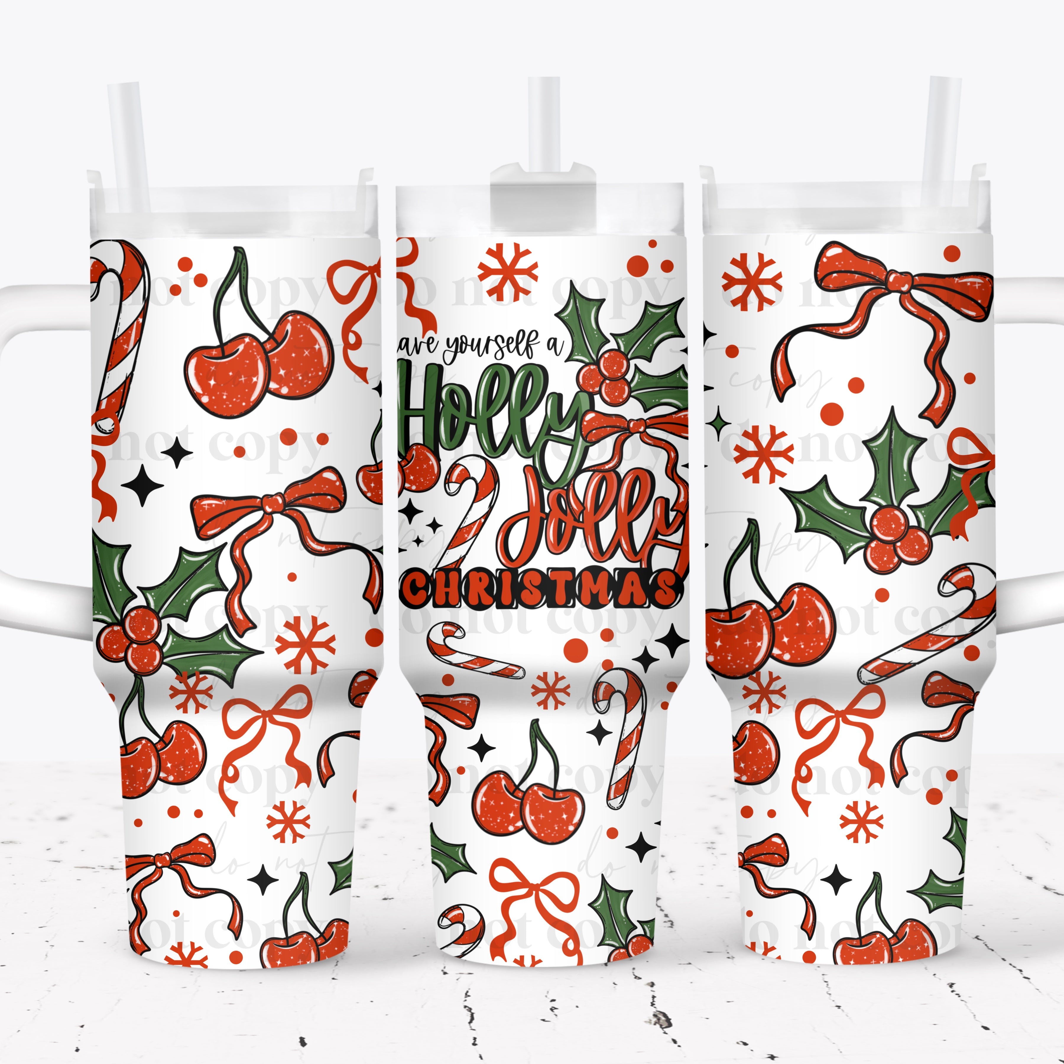 Holly Jolly Christmas 40 oz Tumbler