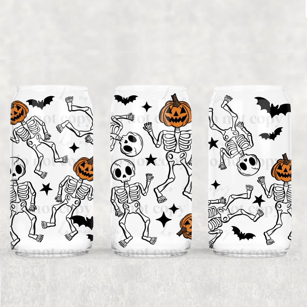 Pumpkin & Skeleton Party 16oz Tumbler