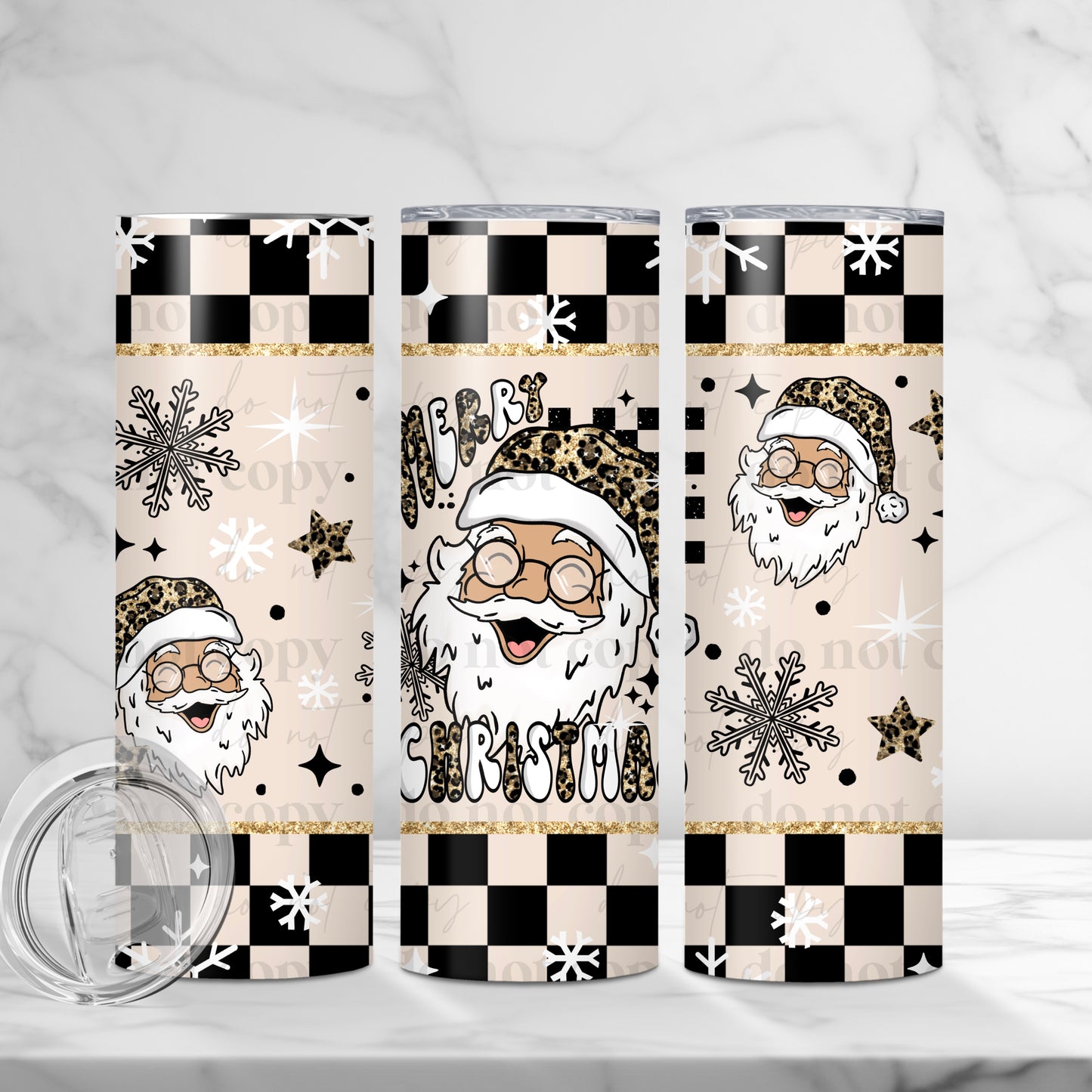 Cheetah Merry Christmas Light Skinny Tumbler