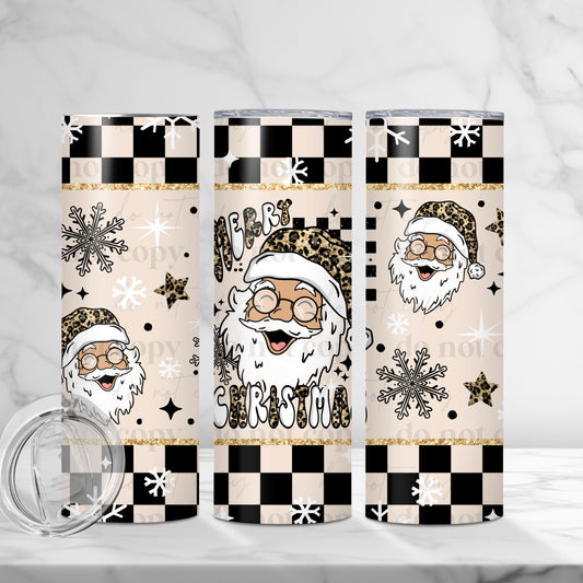 Cheetah Merry Christmas Light Skinny Tumbler