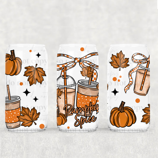 Pumpkin Spice w. Bows 16oz Tumbler