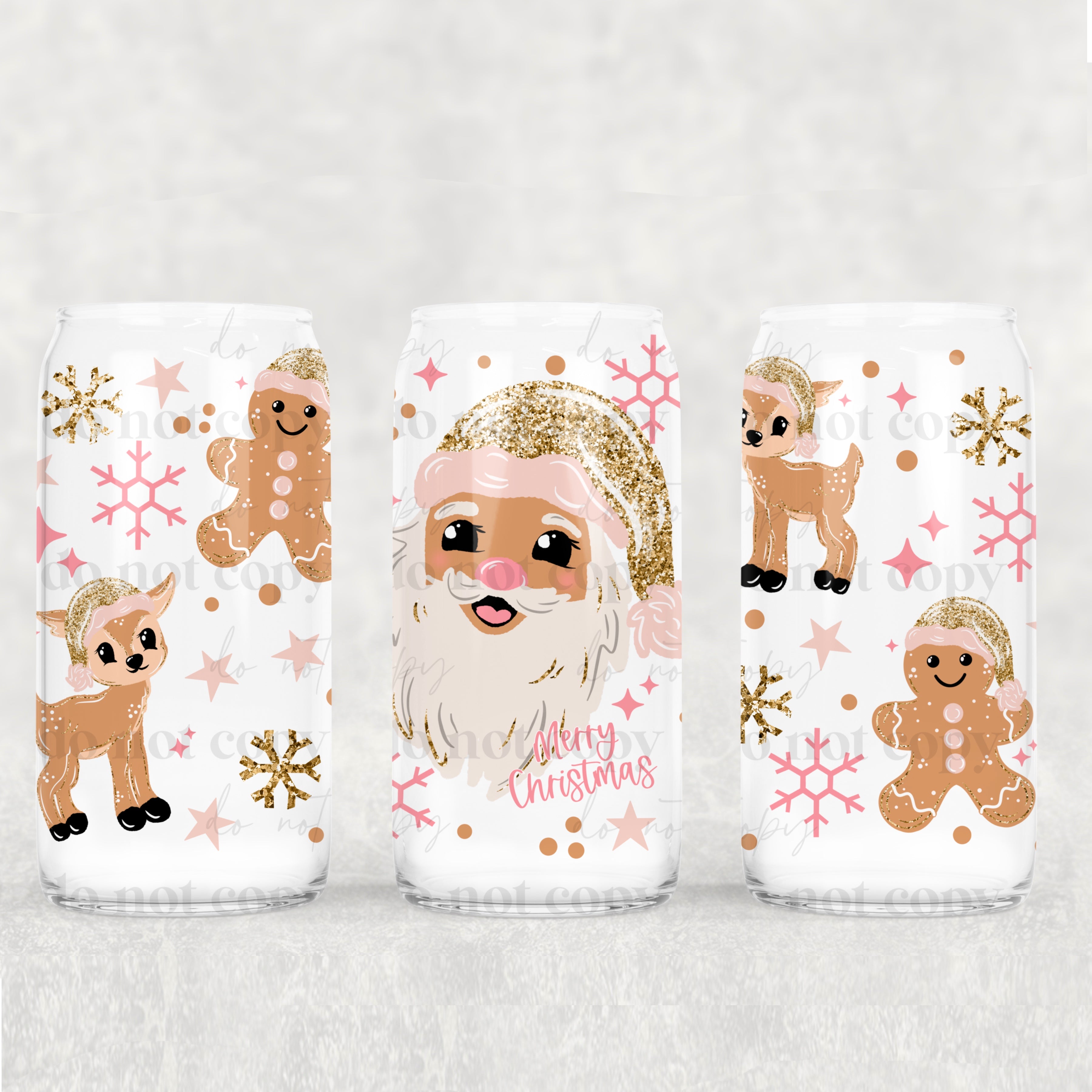 Glitter Santa (Light) 16 oz Tumbler
