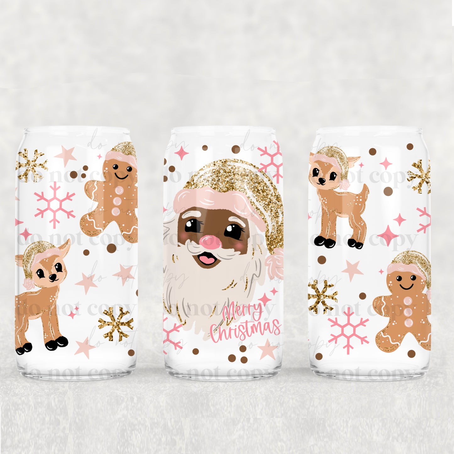 Glitter Santa(Dark) 16 oz Tumbler