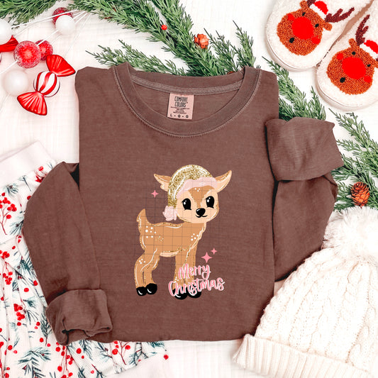 Glitter Reindeer Merry Christmas