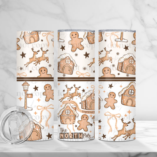 North Pole Gingerbread Skinny Tumbler