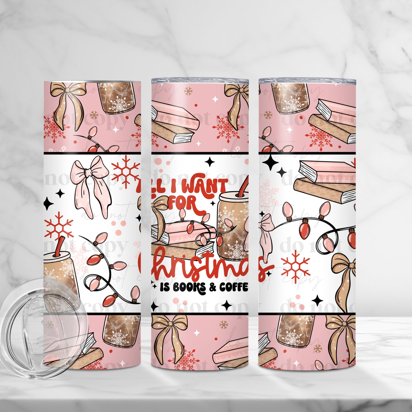 All I Want for Christmas Books Skinny Tumbler