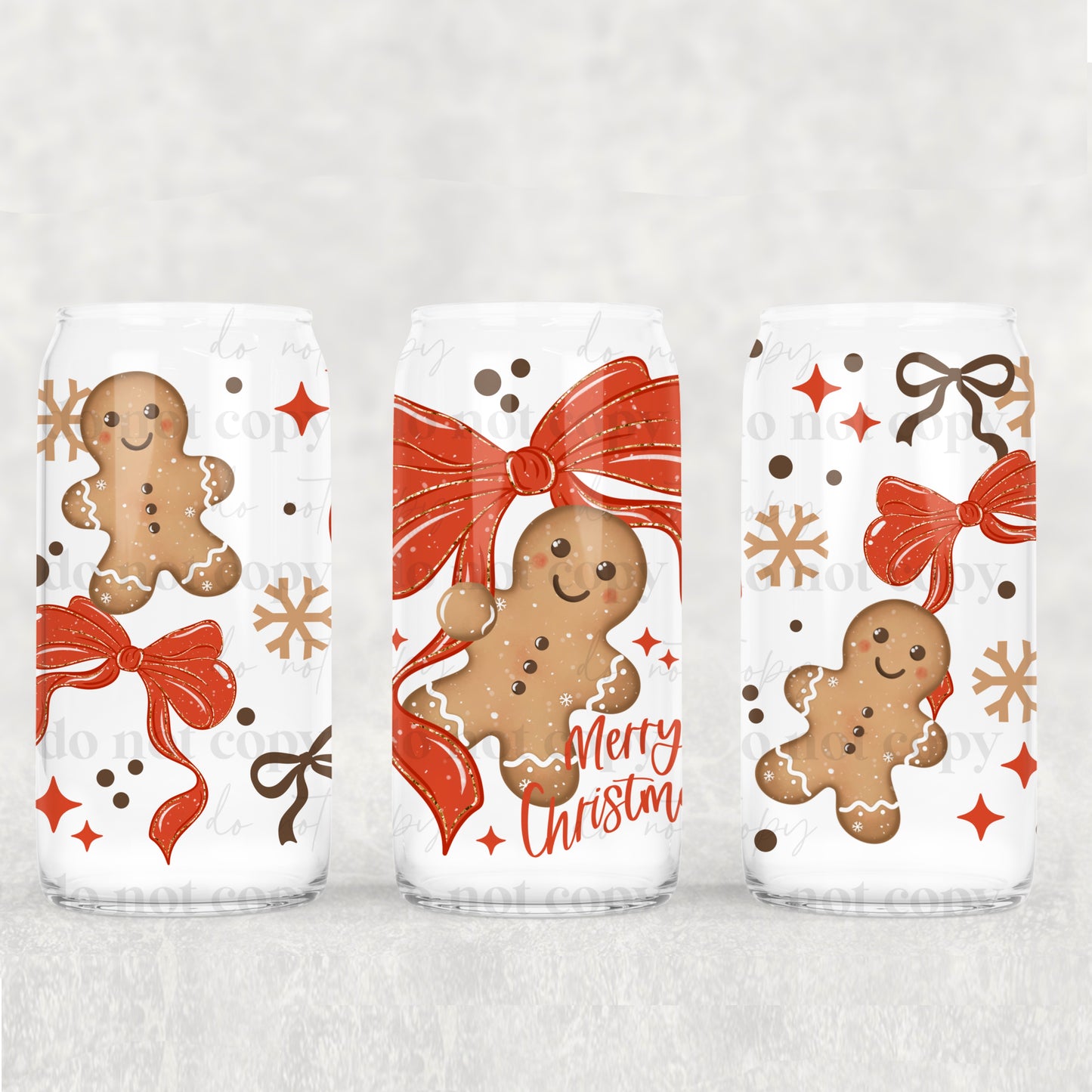 Gingerbread Bow 16oz Tumbler