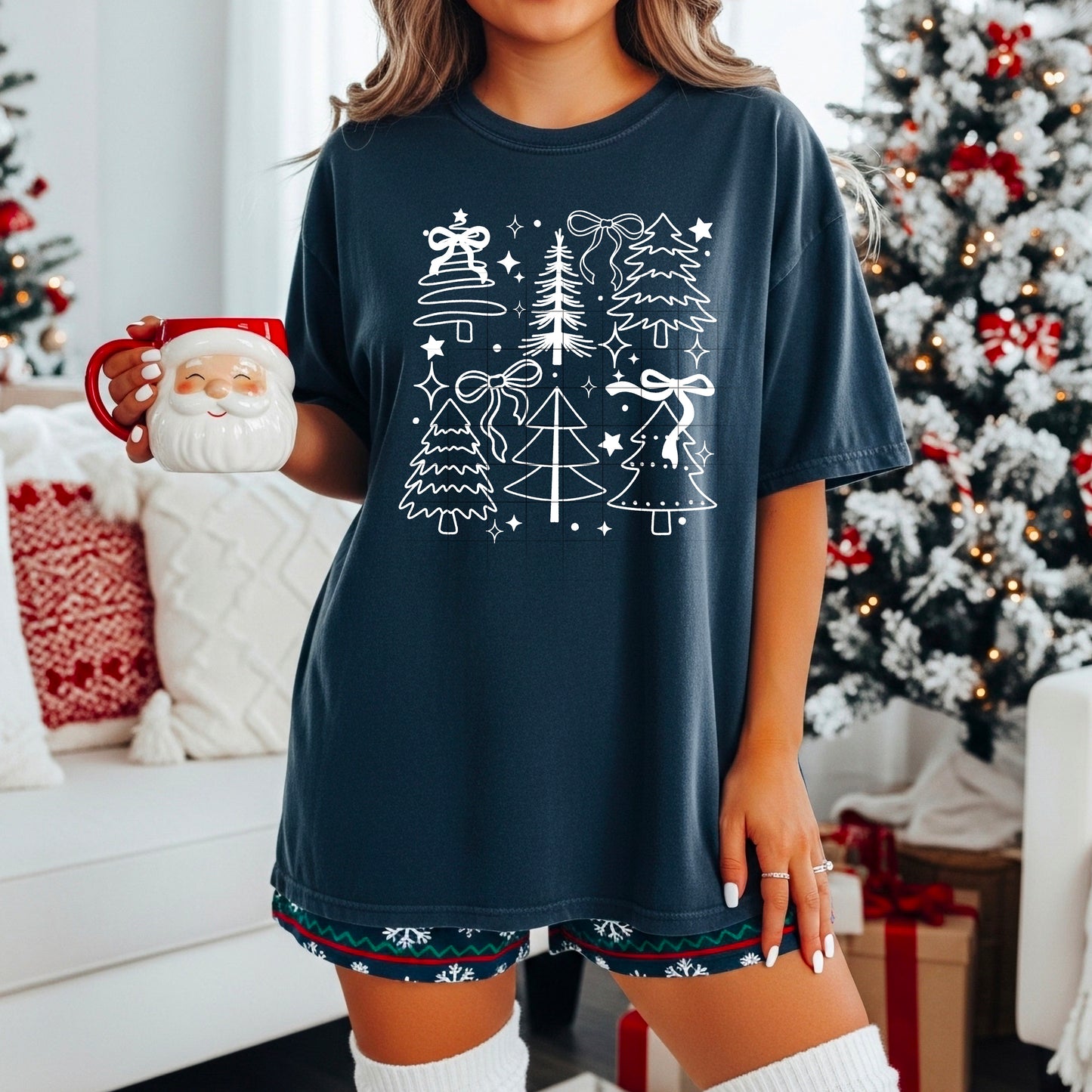 Doodle Trees Short Sleeve T-Shirt (White)