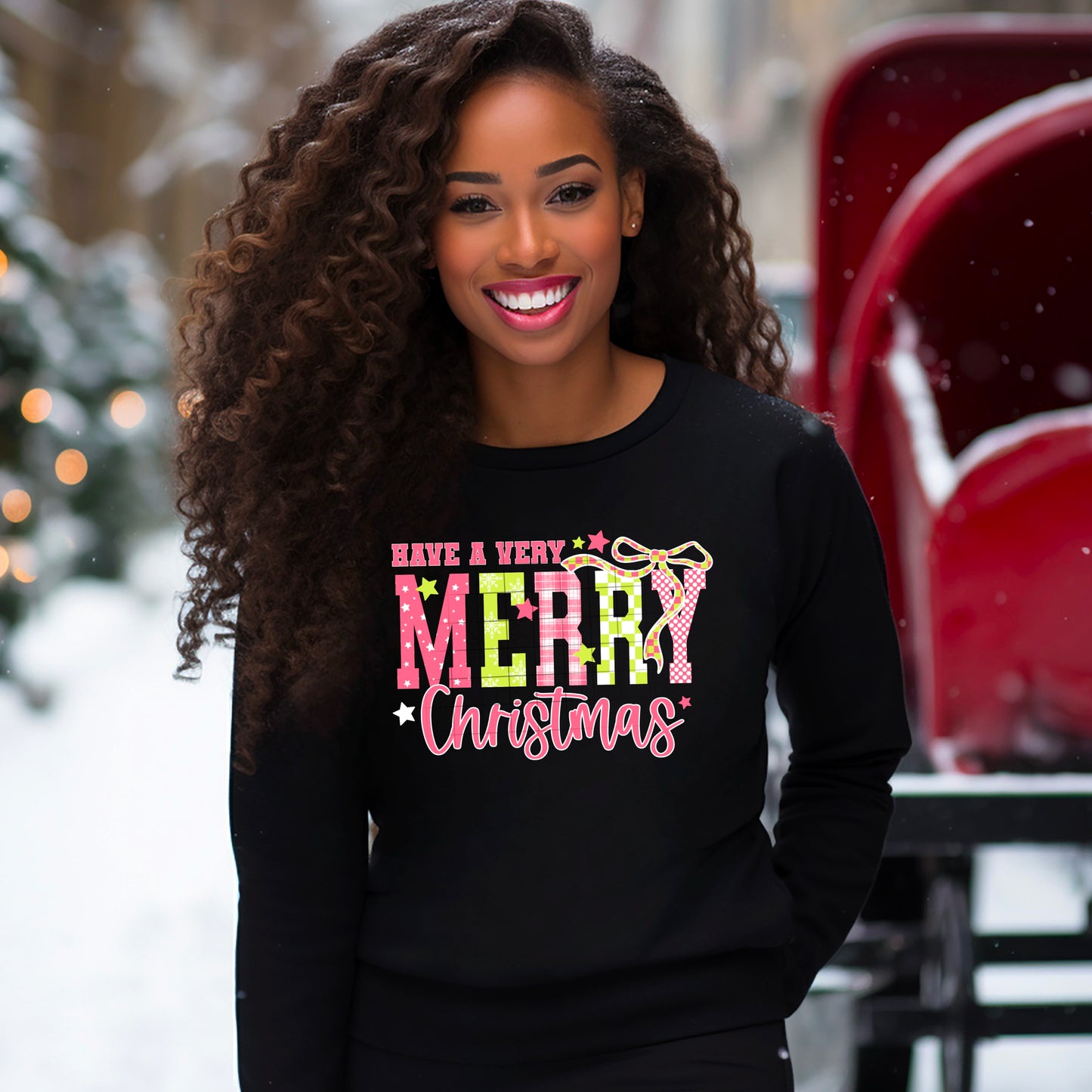 Very Merry Christmas Short Sleeve T-Shirt (Pink)