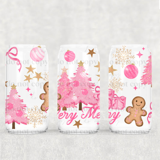 Pink Very Merry 16oz Tumbler