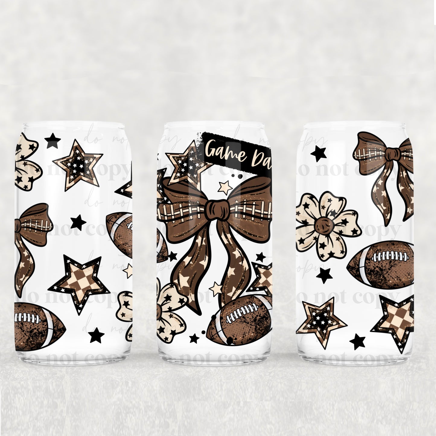 Game Day Floral Bows 16oz Tumbler