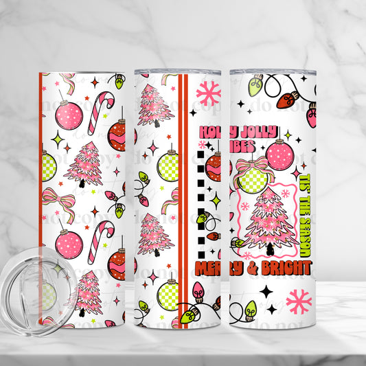 Holly Jolly Vibes Skinny Tumbler