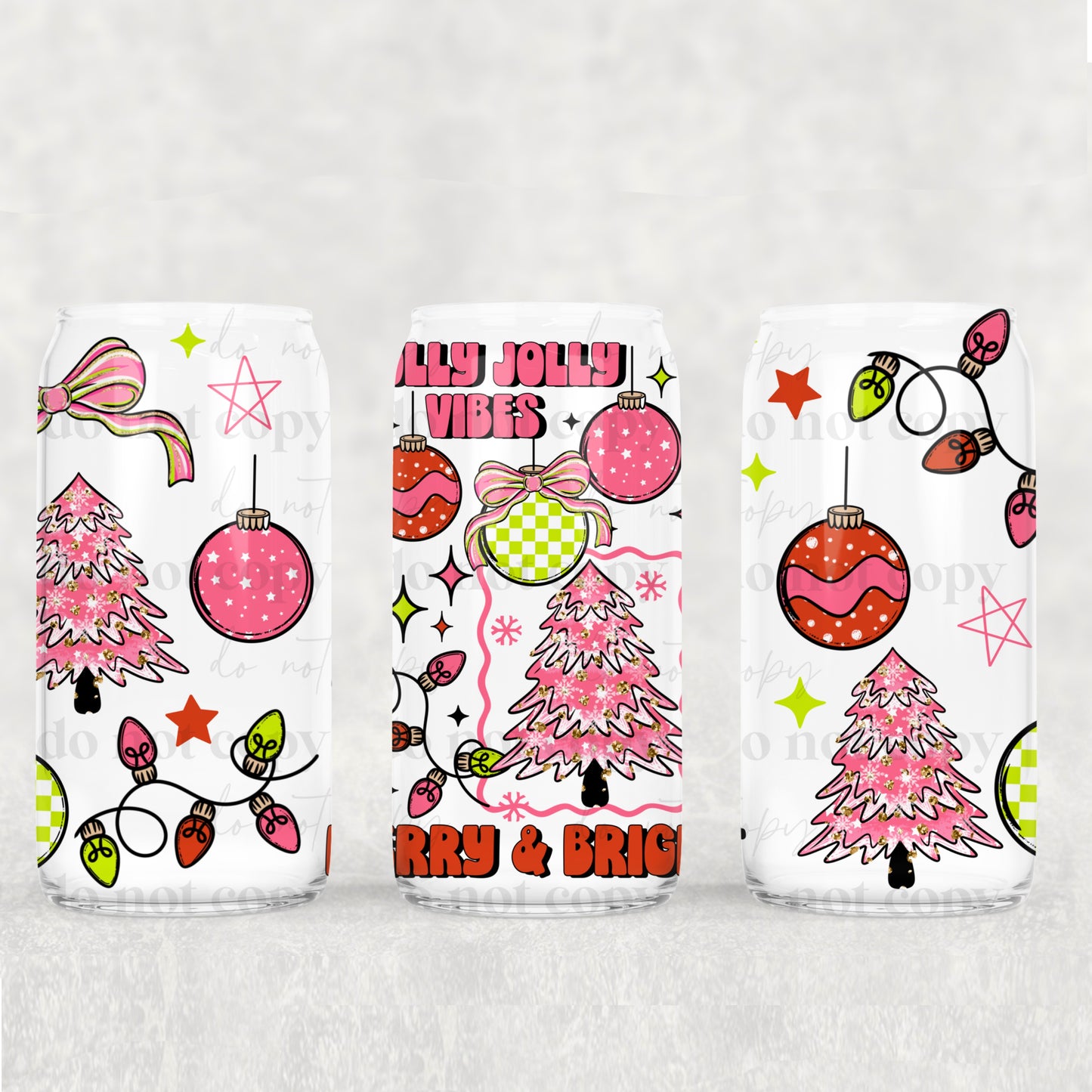 Holly Jolly Vibes 16oz Tumbler