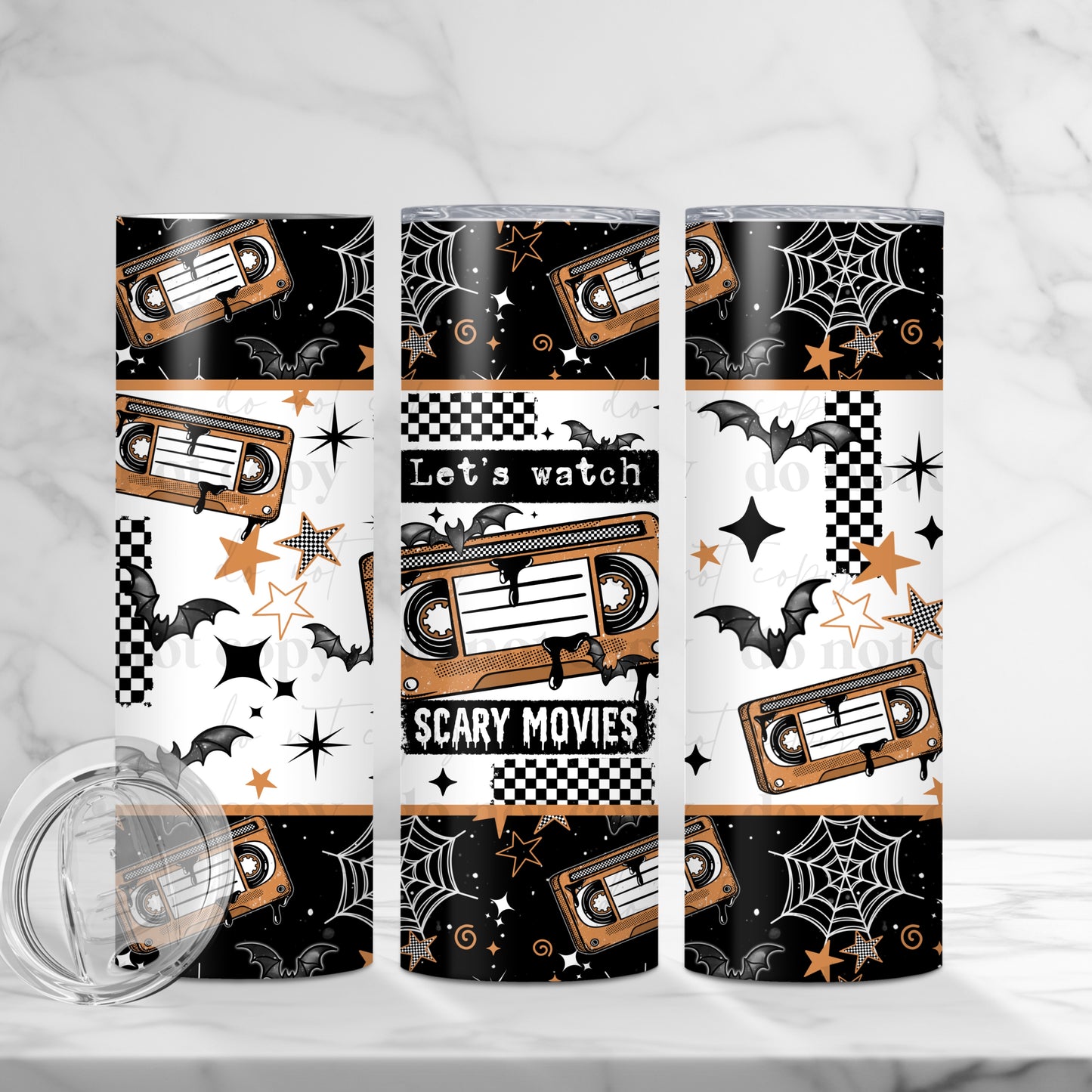 Let’s Watch Scary Movies Skinny Tumbler