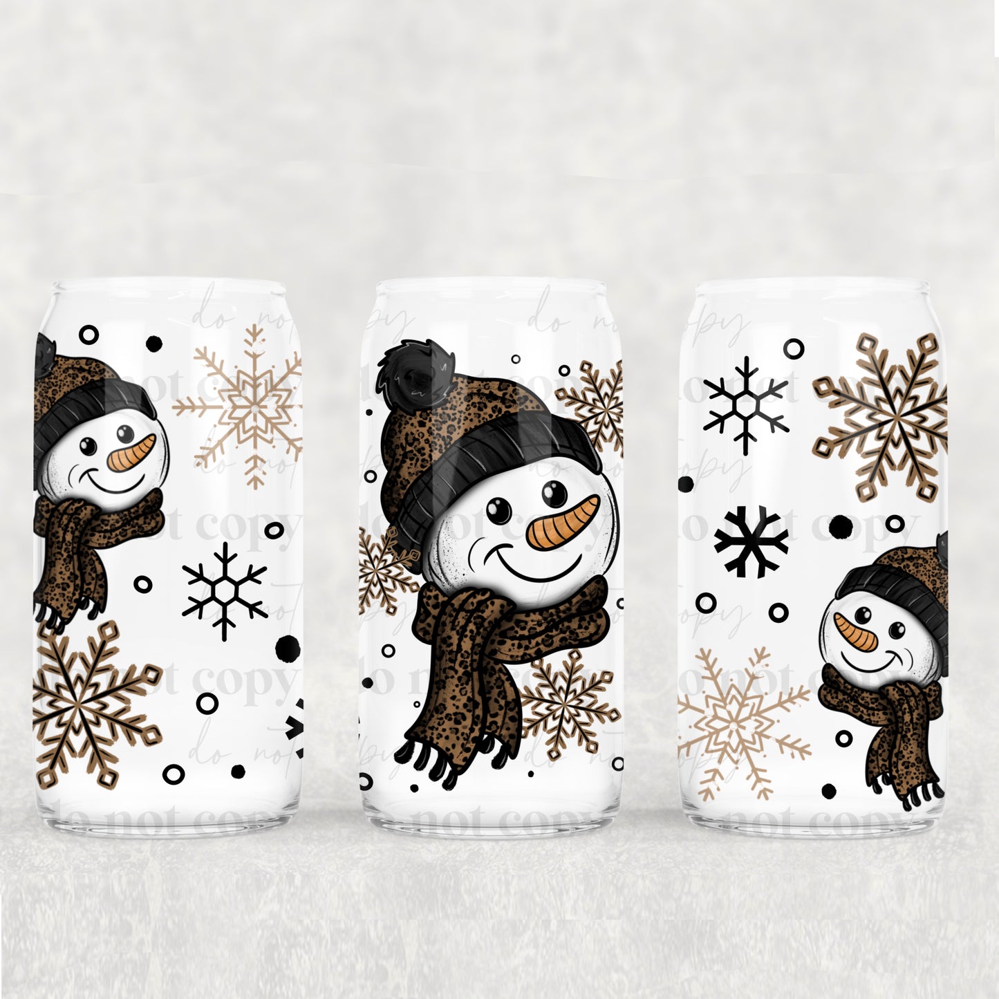 Leopard Snowman 16oz Tumbler