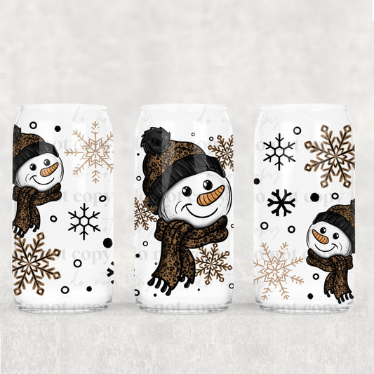 Leopard Snowman 16oz Tumbler