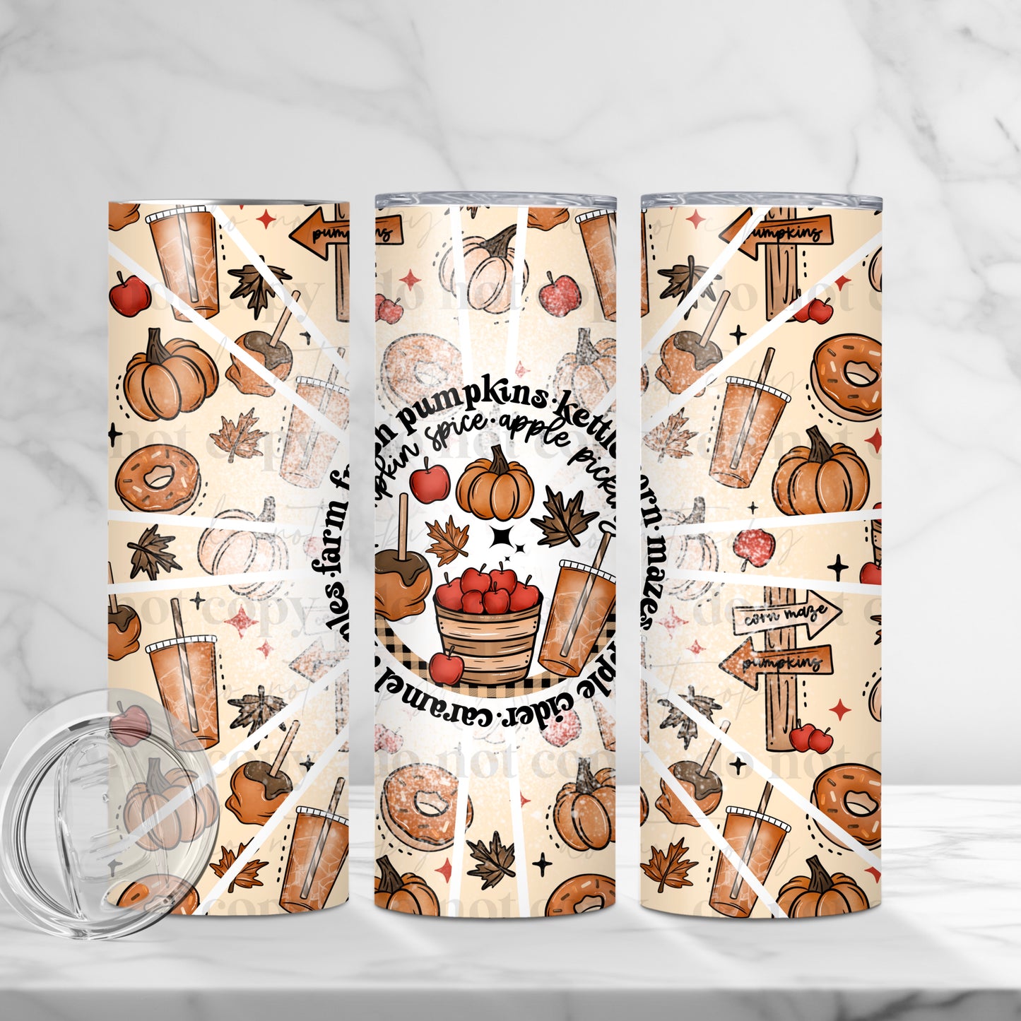 Fall Circle Skinny Tumbler