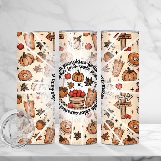Fall Circle Skinny Tumbler