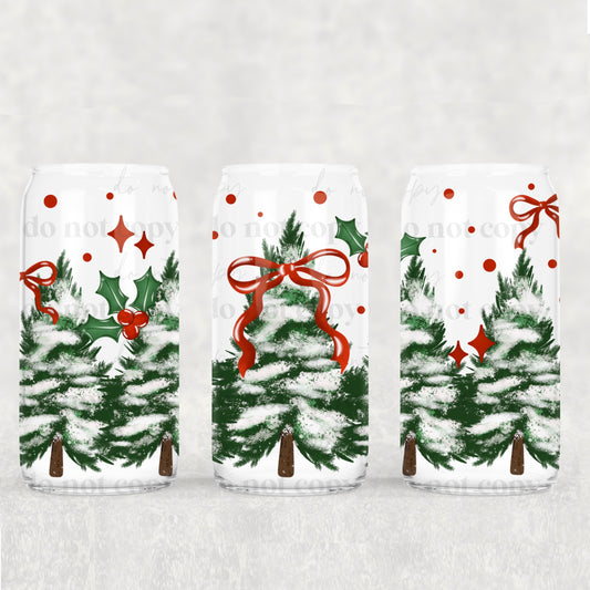 Holly Trees & Bows 16oz Tumbler