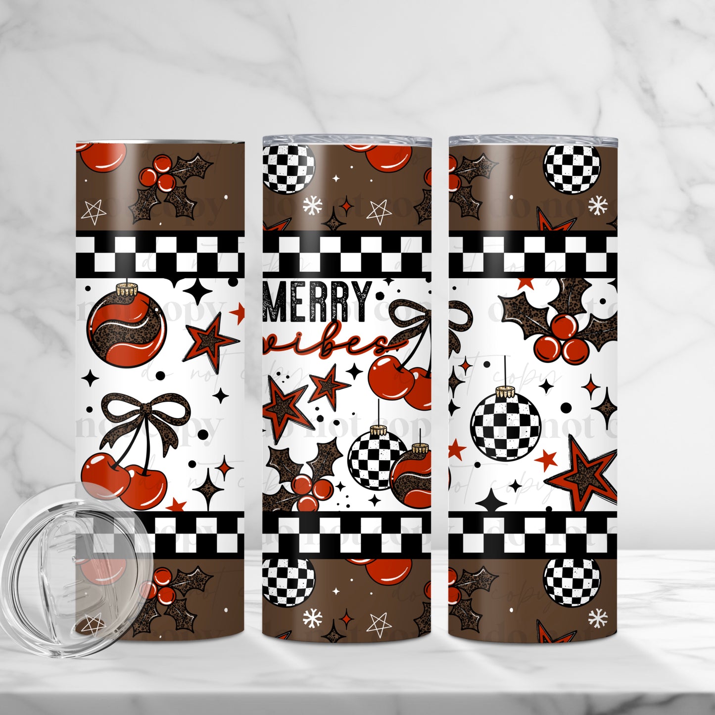 Merry Vibes Skinny Tumbler