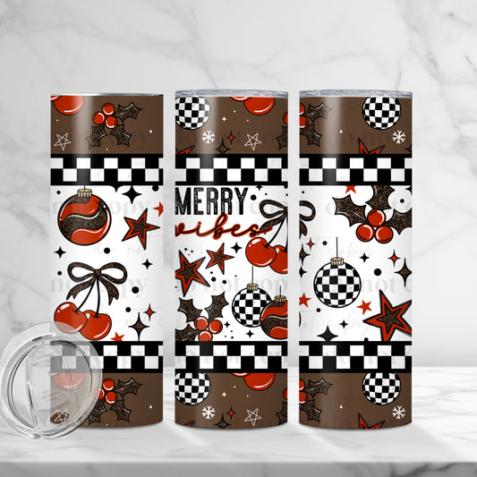 Merry Vibes Skinny Tumbler