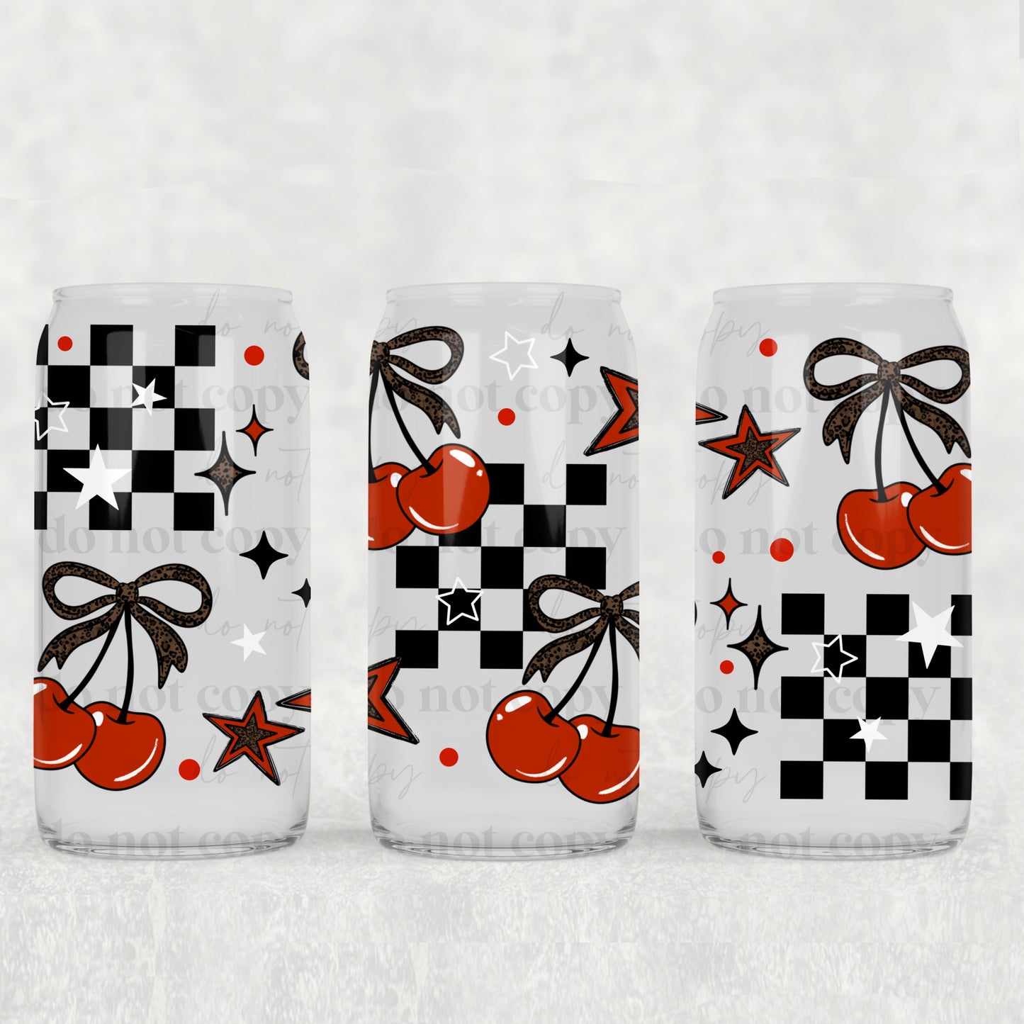 Checker Cheetah Cherries 16oz Tumbler