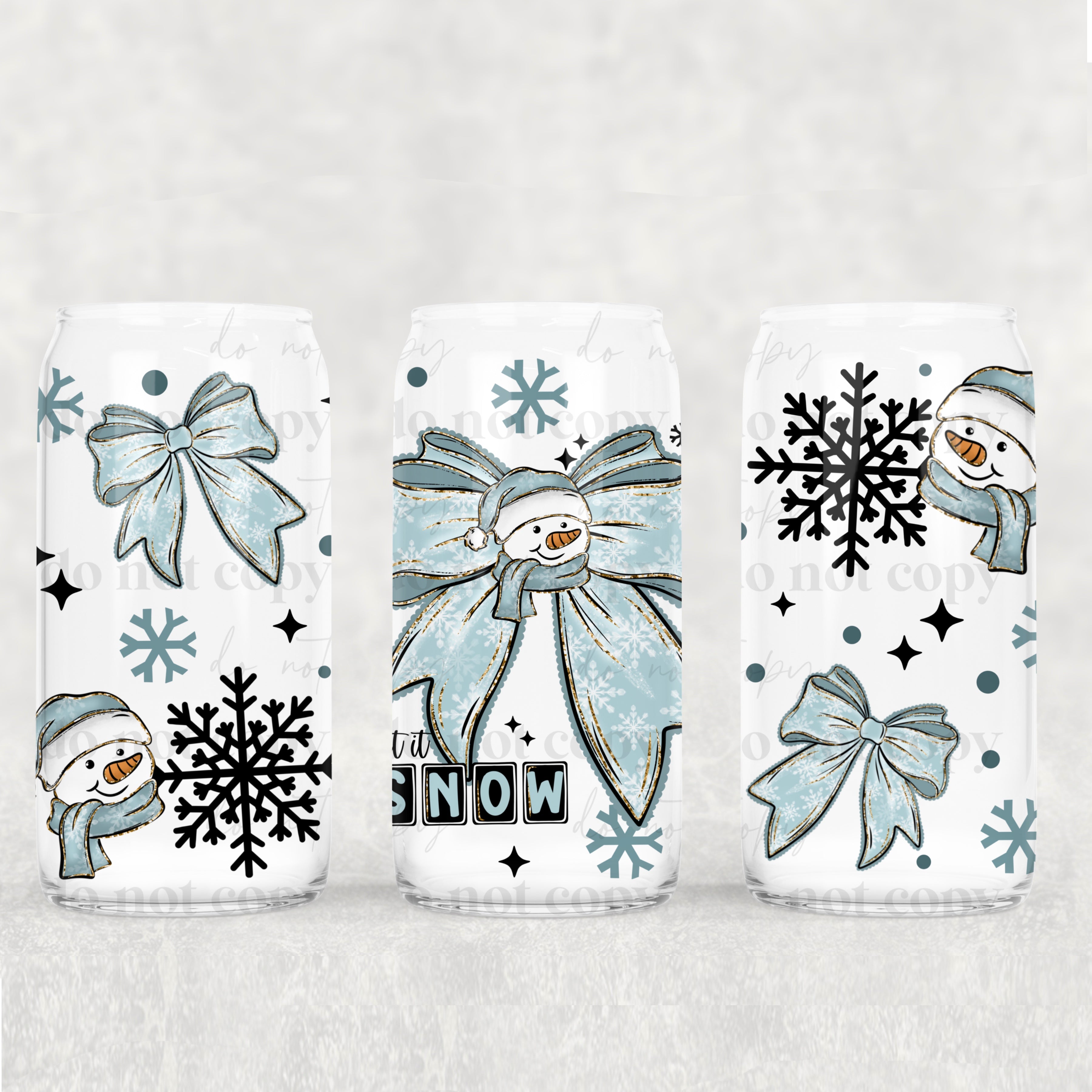Let It Snow Bow 16 oz Tumbler Sunday Faves
