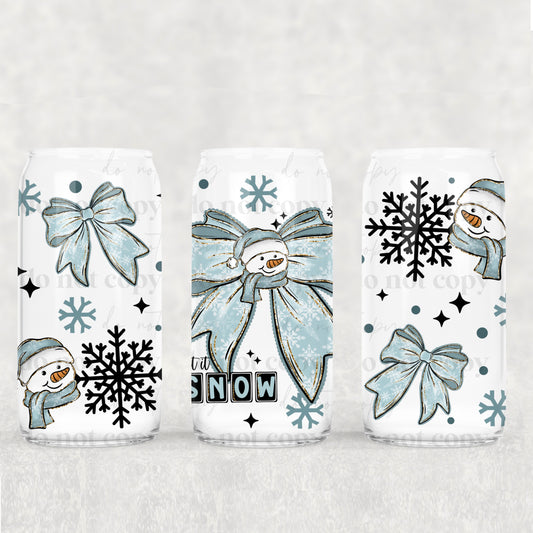 Let It Snow Bow 16 oz Tumbler Sunday Faves