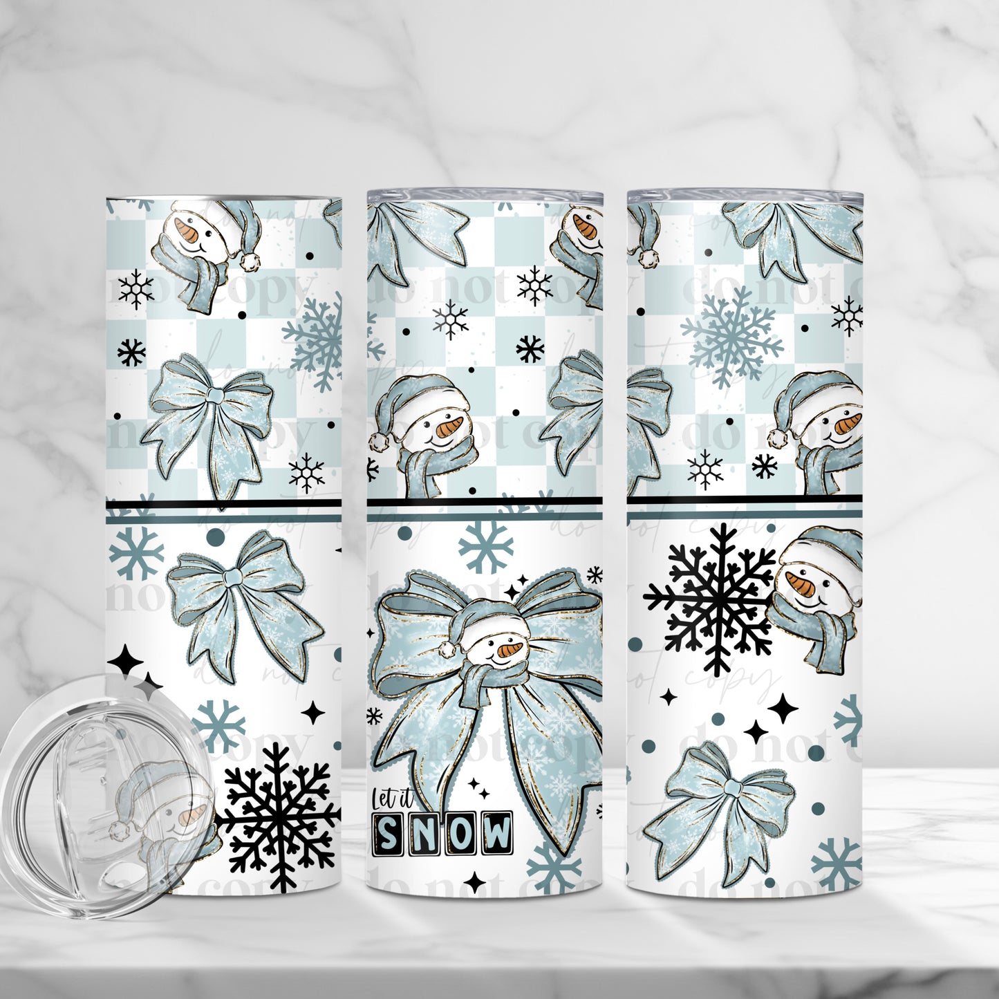 Let It Snow Bow Skinny Tumbler Sunday Faves