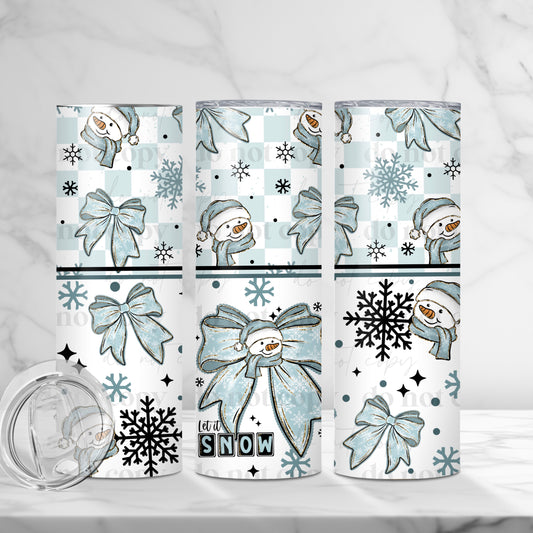 Let It Snow Bow Skinny Tumbler Sunday Faves