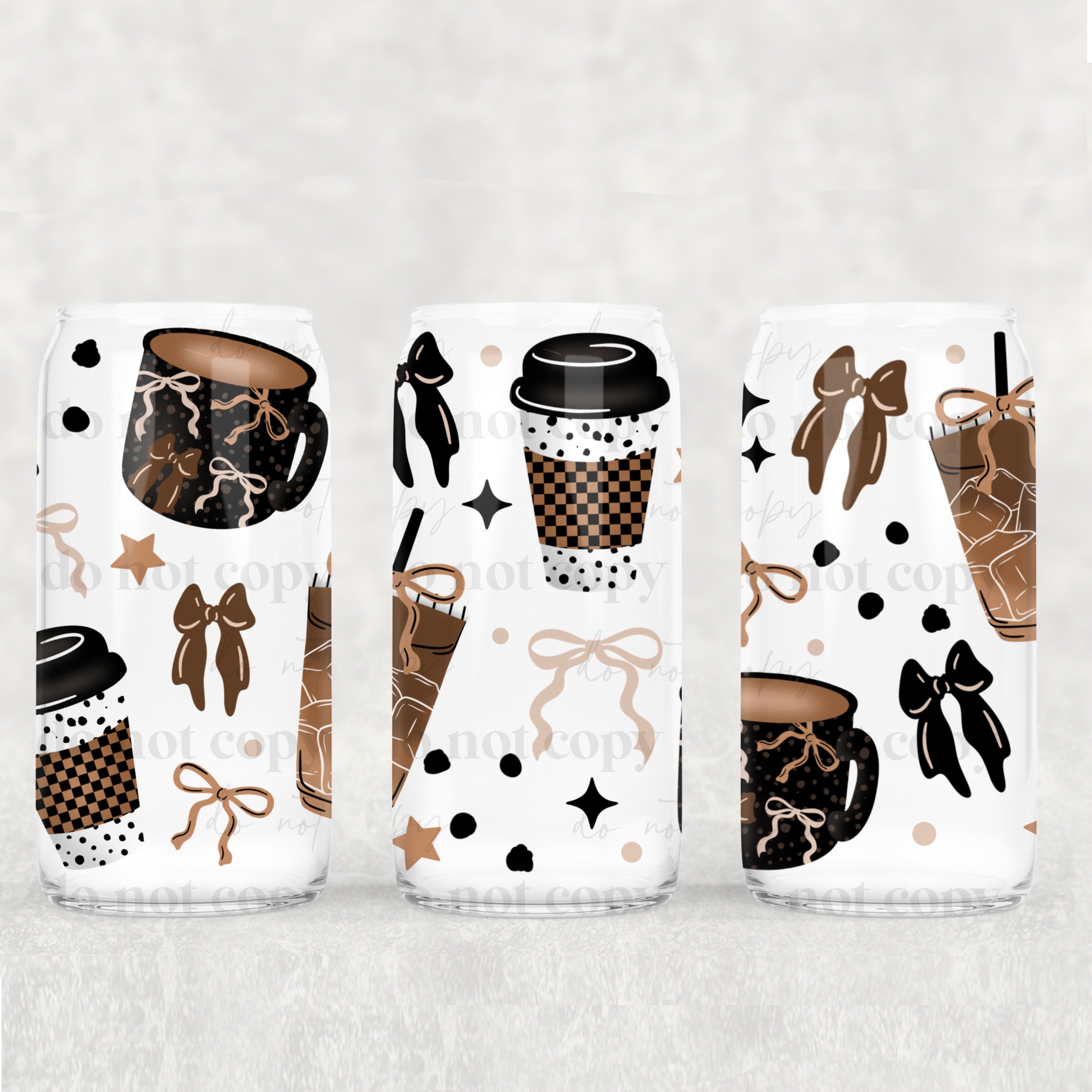 Neutral Coffee & Bows 16oz Tumbler