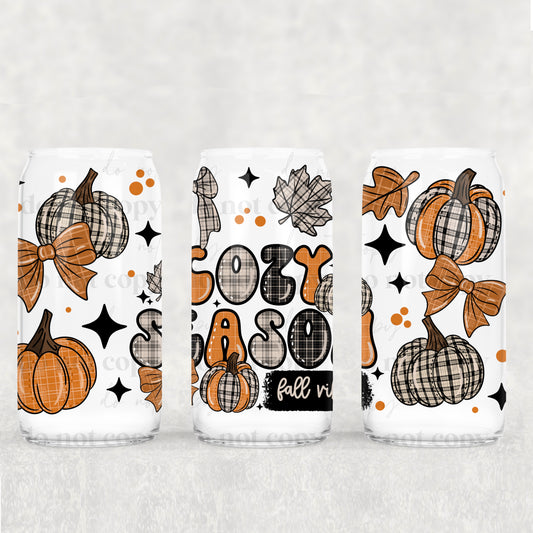 Plaid Fall Vibes, Cozy Season 16oz Tumbler