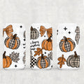 Autumn Leaves & Pumpkins Please Plaid 16oz Tumbler