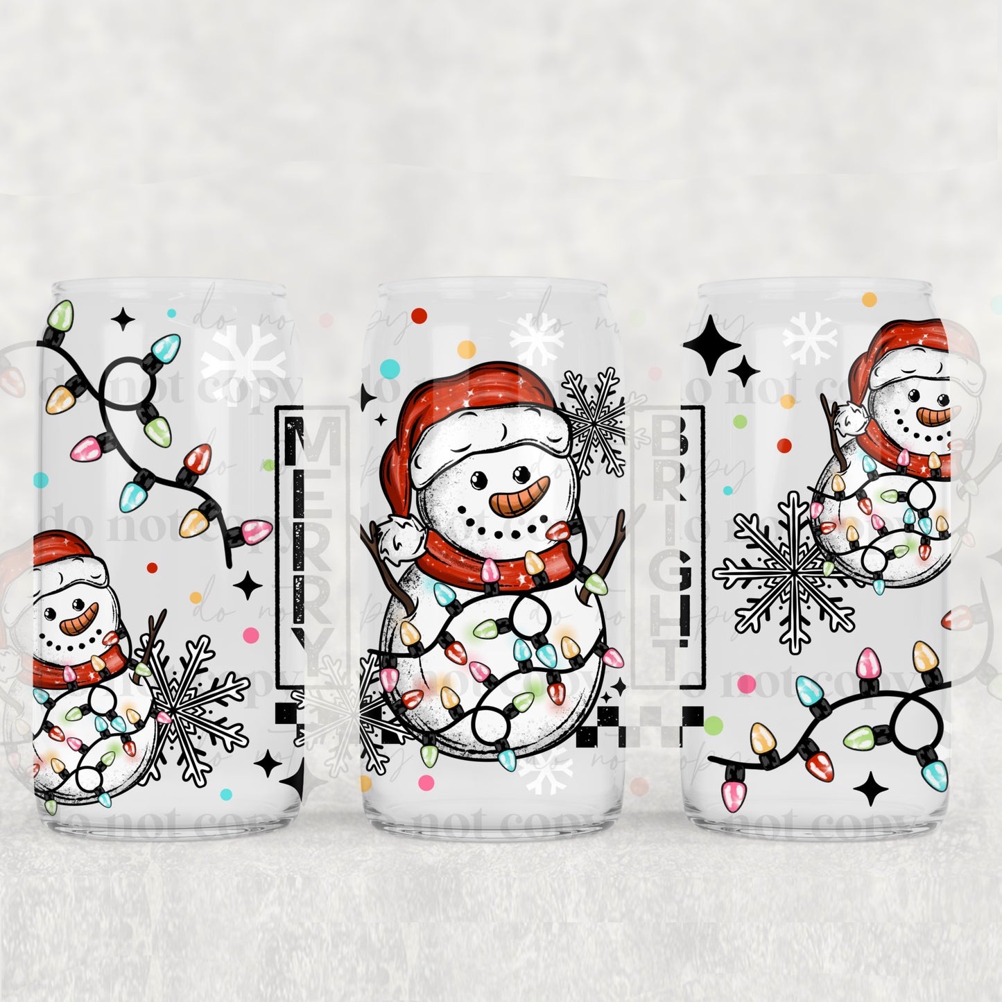 Merry & Bright Snowman 16oz Tumbler