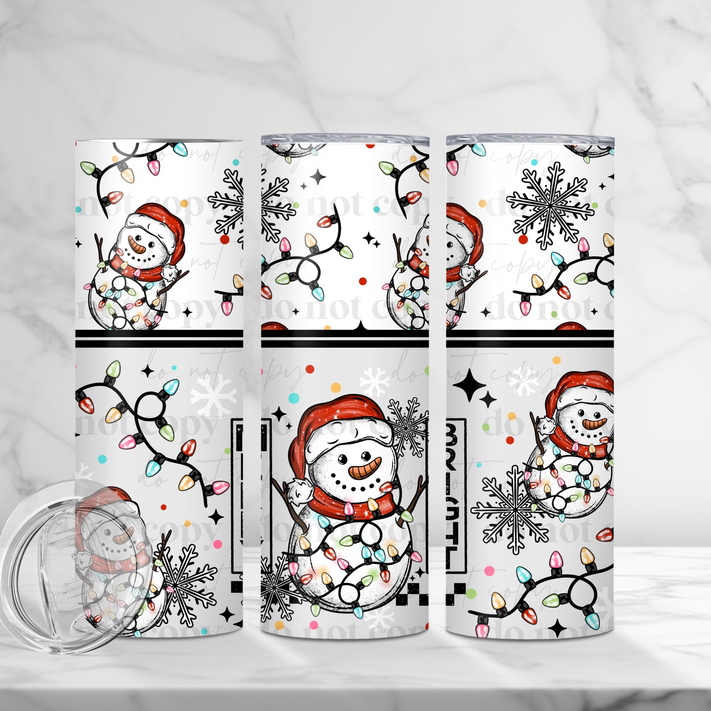 Merry & Bright Snowman Skinny Tumbler