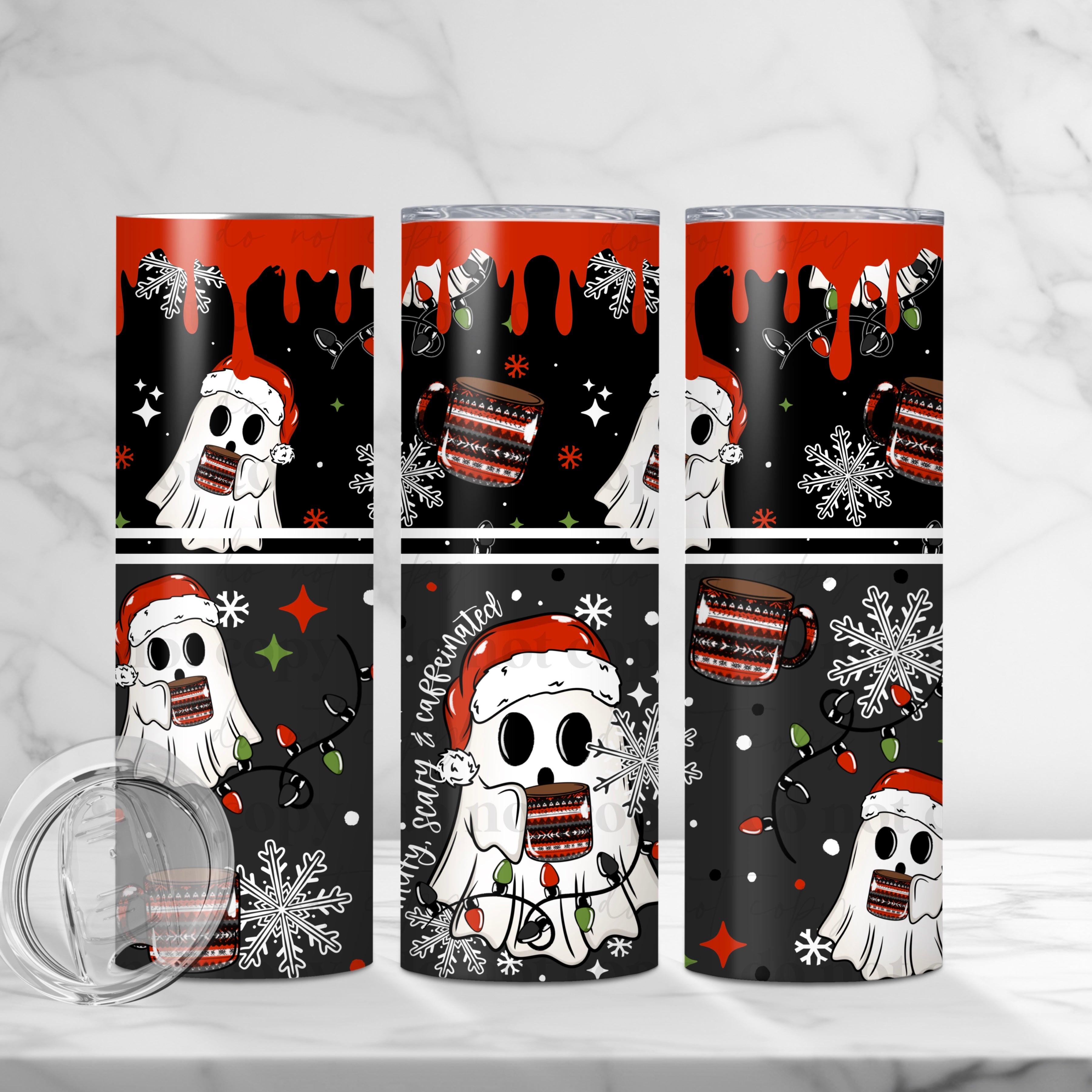 Merry Scary Caffeinated Skinny Tumbler