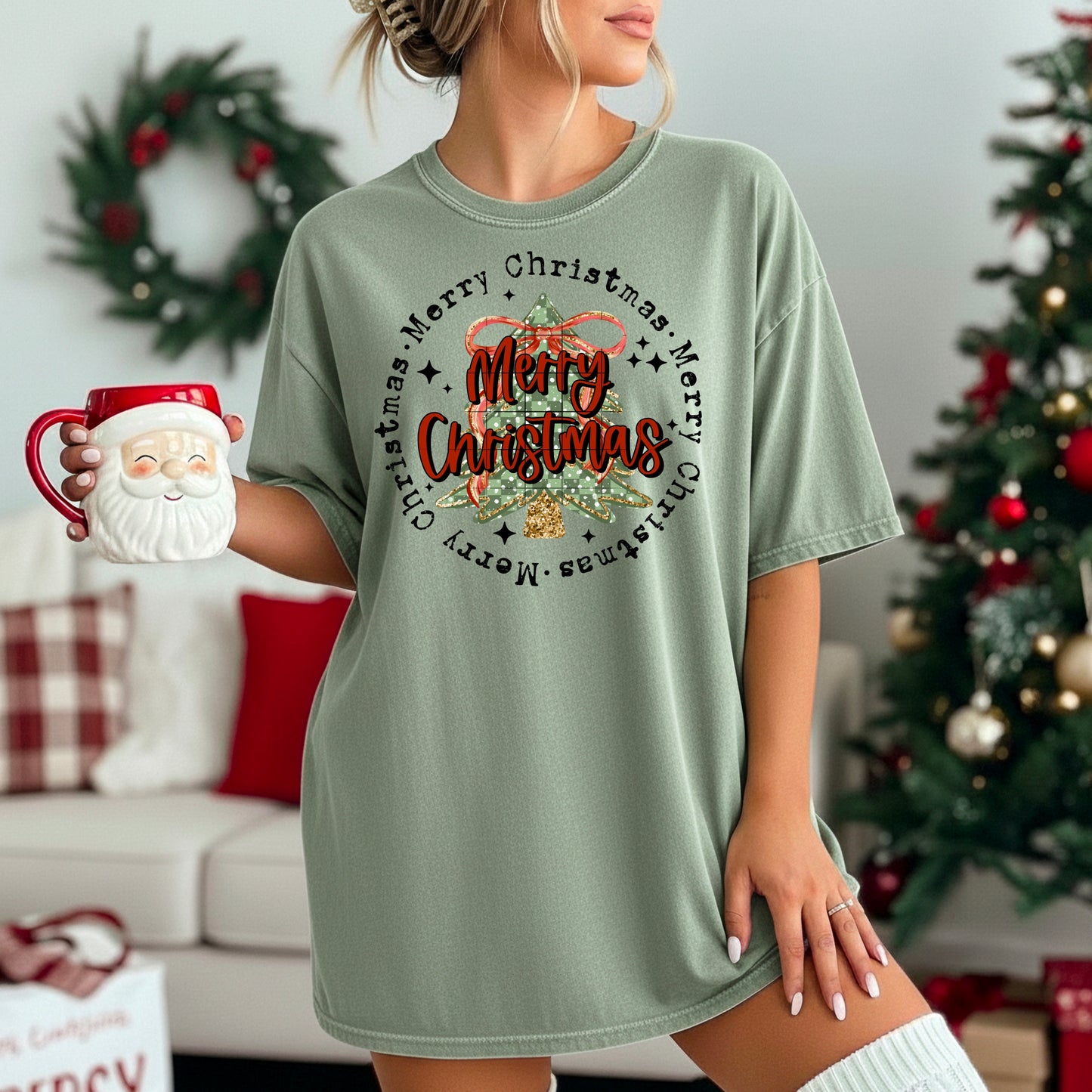 Merry Christmas Circle (Black)